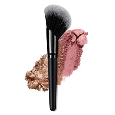 Imagem de Pincel de contorno de tubo inclinado único - Design angular de precisão, cerdas macias densas para contorno de creme, pó e líquido