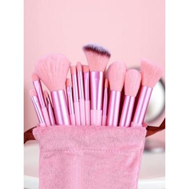 Imagem de Conjunto de 13 pincéis de maquiagem, macio, fofo, profissional, base cosmética, em pó, sombra, pincel de maquiagem Kabuki, ferramenta de beleza com bolsa, esponja de maquiagem, presente de beleza para