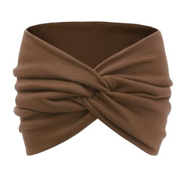 Imagem de Bandanas de turbante largas para mulheres, faixas de cabeça extra largas de 17 cm, bandanas de cabelo com nó antiderrapante, acessórios de cabelo modernos