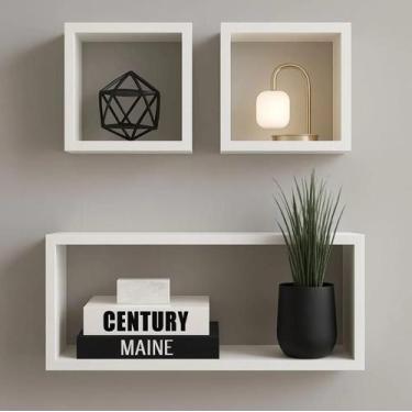 Imagem de Kit 03 Nichos MDF 15cm de Profundidade Sala Quarto Decoração Cozinha B