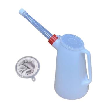 Imagem de MotiveTech Jarra medidora de óleo com bico longo, versátil, portátil, à prova de vazamentos, prática com tampa, dispensadora de óleo para viagens e automóveis, 1.2l