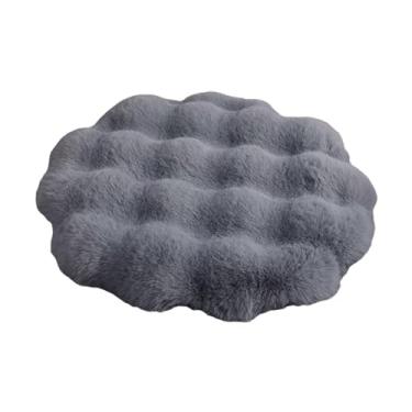 Imagem de Generic Almofada de cadeira de pelúcia com espessura decorativa, almofada de poltrona, sofá, de assento de cadeira de jantar confortável para quarto, casa, Cinza Escuro