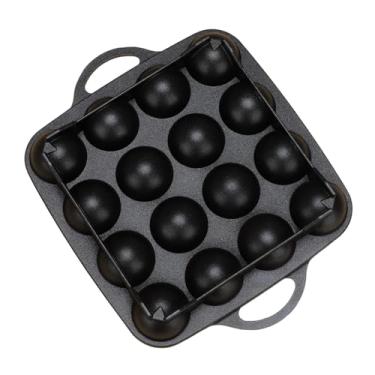 Imagem de HUANGGG Grelhas de alumínio de 16 furos, panela de polvos, bola, panqueca, antiaderente, prato de cozinha, almôndegas, frigideiras, utensílios de cozinha duradouros