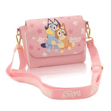 Imagem de Bolsa Bluey para meninas | Bolsa tiracolo azul oficial com alça ajustável e aba magnética | Bolsa infantil, bolsa pré-escolar, bolsa de ombro pequena para crianças a partir de 3 anos