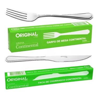 Imagem de 2X Jogo Garfo  Faca Inox 24 Peças Restaurante Bar Bu