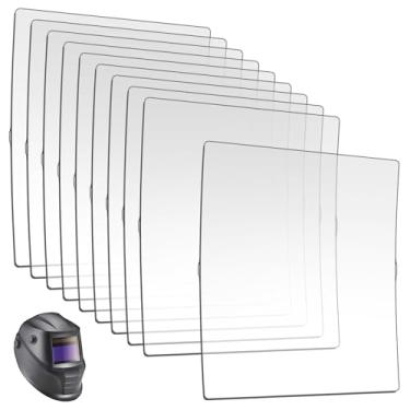 Imagem de KEYDINHT Warriortech Óculos de segurança ajustáveis para capacete de soldagem Esab Savage A40, óculos de segurança de capacete de soldagem dentro da capa da lente protege o capacete de faíscas