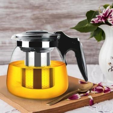 Imagem de Chaleira 950ml Bule de Vidro com Infusor Aça Inox Para Chá e Cafe Veni