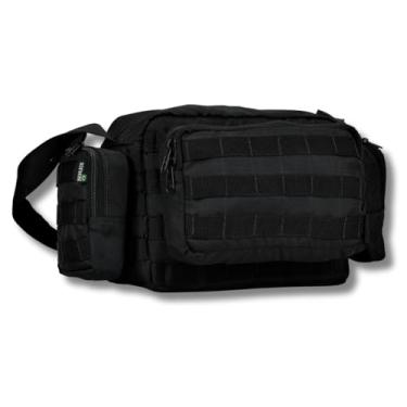 Imagem de Kit Embornal MOLLE + 3 Bolsos Modulares, RipStop Resistente, Capacidade 7 Litros, Diversos Compartimentos com Zíper, Alça Acolchoada e Fixação Modular (PRETO)