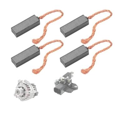 Imagem de Conjunto de escovas de regulador de alternador de 4 peças, escova de carbono PX602 PX60 092950 300722 92950 substituição de escova de motor elétrico do gerador