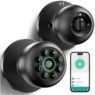 Imagem de Fechadura de porta com impressão digital KLLOQUE Smart Biometric Matte