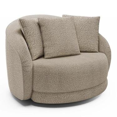 Imagem de Poltrona Decorativa Para Sala De Estar Base Giratória Witta M03 Bouclê