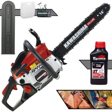 Imagem de Motosserra Kawashima Kcs380p à Gasolina 37,2cc Com Sabre De 16 Polegadas 6600210 + Óleo Toyama Fg50