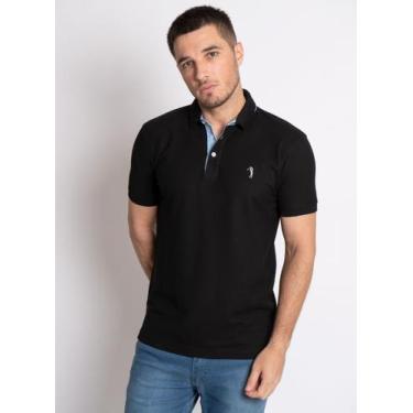 Imagem de Camisa Polo Preta Lisa Aleatory, Preto, P
