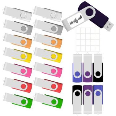 Imagem de Unidade flash USB JBOS 2 GB, pacote com 20 unidades, USB 2.0 giratório