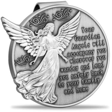 Imagem de Clipe de viseira de anjo da guarda para carro - A para novos motoristas! Acessórios de carro cristão e presentes católicos para mulheres, companheira de viagem com infusão de fé (1 peça