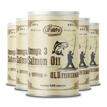 Imagem de Kit 5 Ômega 3 Old Fisherman Unilife 120 Cápsulas