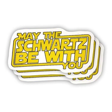 Imagem de (3 peças) Adesivo May The Schwartz Be with You, frases motivacionais sarcásticas, citação humorística, decalque de vinil para Kindle, laptop, garrafa de água, capacete rígido de telefone, adesivo de