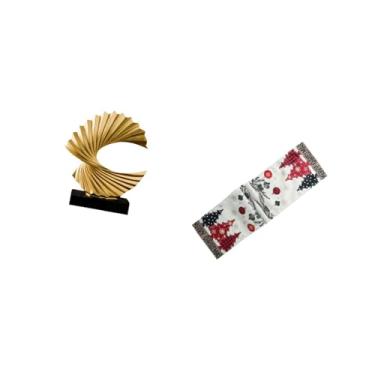 Imagem de Fenteer Enfeite de Mesa de Natal Ondulado, Estatueta Abstrata de Resina, Arte de Férias de Inverno para Quarto, Sala de Estar, Decoração de Casa de Fazenda