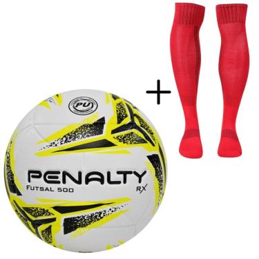Imagem de Kit 01 Bola De Futsal Penalty RX 500 XXIII + 01 Meião Penalty Storm-Masculino