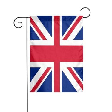 Imagem de KOSUES Bandeira da União Britânica do Reino Unido Bandeira de jardim 30 x 45 cm Bandeiras externas de dupla face vertical sazonal bandeira de boas-vindas festa quintal férias interior exterior