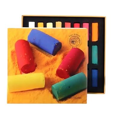 Imagem de Cores 24 giz pastel para artistas macios, materiais de arte profissional, palitos pastel feitos à mão, área grande e desenho detalhado para ideal, transporte fácil e armazenamento para caixa quadrada