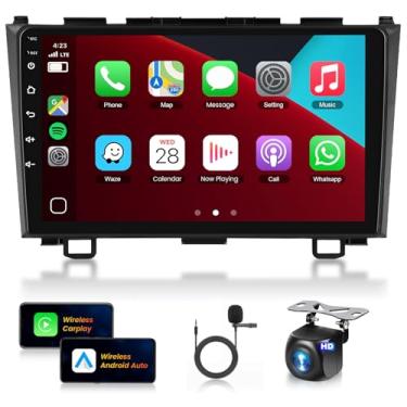 Imagem de 6 + 128 G estéreo para carro Honda CRV 2007-2011 8 núcleos sem fio Carplay Android Auto, rádio IPS Touch Screen de 9 polegadas, Android/GPS/WiFi/FM AM RDS/32EQ AI DSP/BT5.0/SWC/câmera de backup para