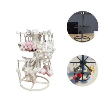 Imagem de Expositor de Chaveiros Giratório De Mesa Em Impressão 3D Preto Fosco D