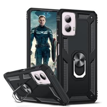 Imagem de Capa compatível com Moto G-Stylus 2025 [não serve para G 5G 2025]: com protetor de tela, protetor de lente de câmera, capa de celular resistente, suporte magnético para Moto G Stylus, preta