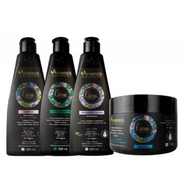 Imagem de Kit Arvensis Cachos Naturais Ondulados E Cacheados 4 Itens