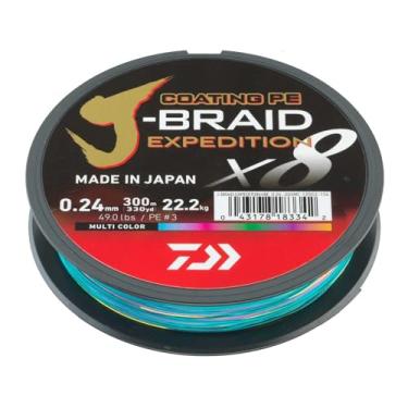 Imagem de DAIWA J-Braid Expedition X8E, 0,10 mm, 6,9 kg/15,2 lbs, 300 m, multicolorido, linha de pesca trançada