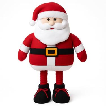 Imagem de Enfeite Natalino Papai Noel Gigante Ajustável 55cm a 75cm | Decoração de Natal Premium com Pernas Retráteis