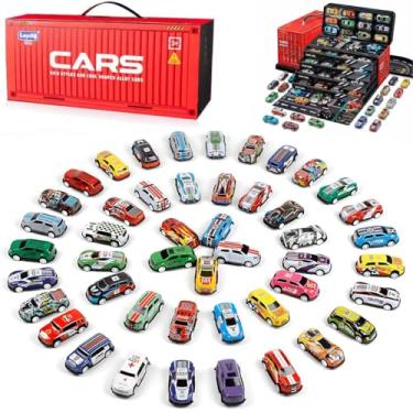 Imagem de Kit Infantil com 48 Carrinhos Miniatura em Maleta, Conjunto para Pista e Garagem, Brinquedo Educativo