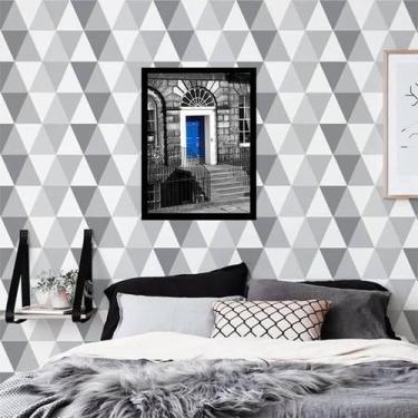 Imagem de Quadro Fotografia Porta Azul 24X18Cm - Com Vidro - Quadros On-Line