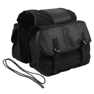 Imagem de Keenso Bolsa Lateral de Lona, ​​colocação Lateral Dupla, Grande Capacidade, Ajuste Universal, Alças de Segurança para Ciclismo, Viagens e Deslocamento (BLACK)