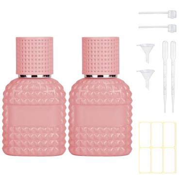 Imagem de Gsteng Frascos de perfume recarregáveis, frascos de perfume vazios de vidro grosso, atomizador de perfume para viagem, frascos pulverizadores de colônia (rosa, 28 g)