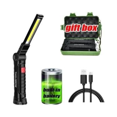 Imagem de Lanterna LED COB Portátil Recarregável Com 5 Modos, Luz De Trabalho Ma