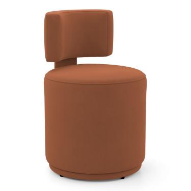 Imagem de Puff Decorativo Orgânico Living Melis Minimalista Veludo Terracota - Desk Design