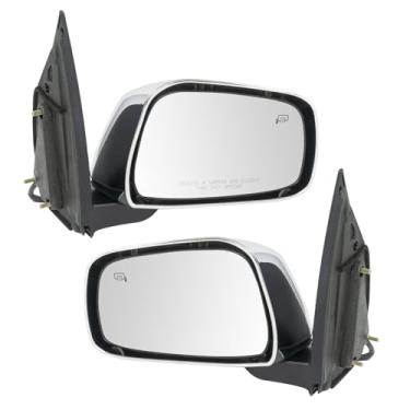 Imagem de TRQ Par de kit de aquecedor elétrico espelhado cromado LH RH compatível com caminhonete Nissan Frontier