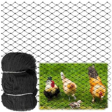 Imagem de Yoojahow Rede para pássaros de 7,6 x 7,6 m, malha resistente de 5 cm com nó de grau comercial para rede de frango, rede de aves, aviário, galinha, jardim, mirtilos, árvores frutíferas