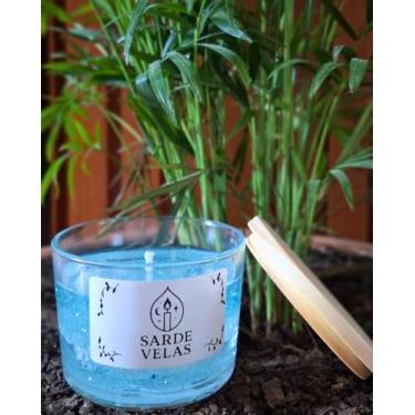 Imagem de Vela Aromática com Fragrância de Alecrim e com Sal Grosso para Purificar e Renovar a Energia dos Ambientes. Vidro com Tampa de Madeira. Sarde Velas