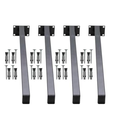 Imagem de Suporte Mão Francesa 4 Un 40cm Lavanderia Grapa De Parafusar Parede Granito Pia Balcão Banheiro Fixar Mármore (Preto)