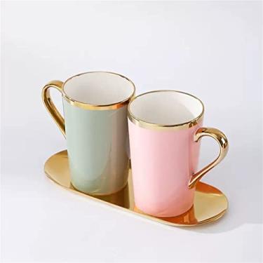 Imagem de Conjunto de copos de escovação para casais, copo de enxaguante bucal, copo de lavagem doméstica, bandeja cilíndrica de dentes de cerâmica