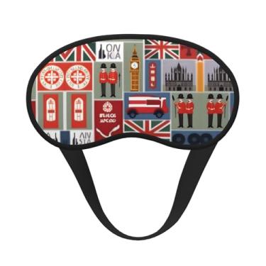 Imagem de Máscara de dormir blackout com estampa de símbolos da Inglaterra, máscara para os olhos, leve, macia, para dormir, meditação, viagem, ioga