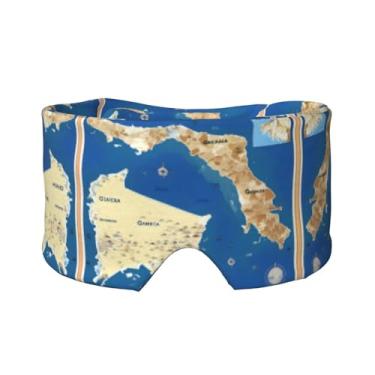 Imagem de Máscara protetora para olhos e orelhas com estampa de mapa da Grécia, respirável, ajustável, blecaute, confortável