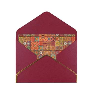 Imagem de SKKNT Grupo de cartões de felicitações com estampa geométrica marroquina para todas as ocasiões, convites de festa de aniversário de casamento, 12,7 x 15,2 cm