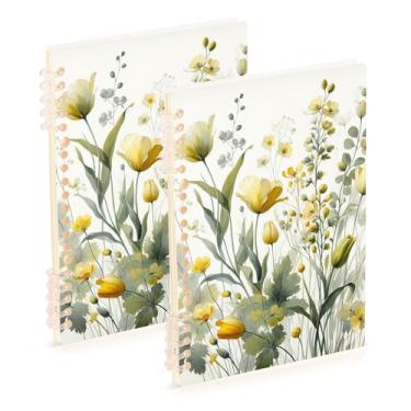 Imagem de Burbuja Cadernos com nome, papel pautado universitário A5 com 60 folhas, fichário para escritório, 2 unidades