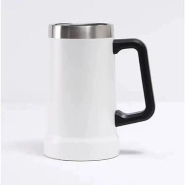 Imagem de Caneca Térmica Chopp Cerveja 710ml - Camada Dupla Em Inox 304, Mantém Bebidas Frias/Quentes, Anti-Vazamento Ideal para Churrasco e Bar(BRANCO)
