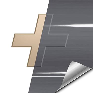 Imagem de VVIVID cinza escuro brilhante Auto Emblema Vinil Envoltório Sobreposição Corte-Seu Próprio Decalque para Chevy Bowtie Grill, Logo Traseiro DIY Fácil de instalar (2 rolos (11,8 polegadas x 4 polegadas))