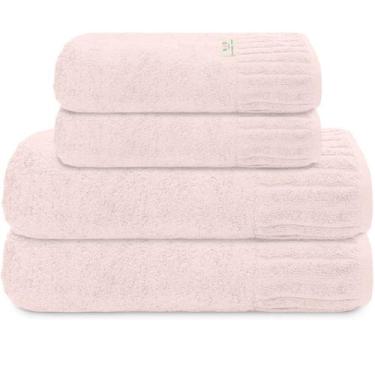 Imagem de Kit Jogo De Toalhas Camesa 4 Peças Banho e Rosto Velour 100% Algodão 5