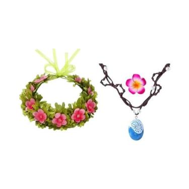 Imagem de Guirlanda Floral Moana Acessórios De Verão Para Crianças Fantasia De P